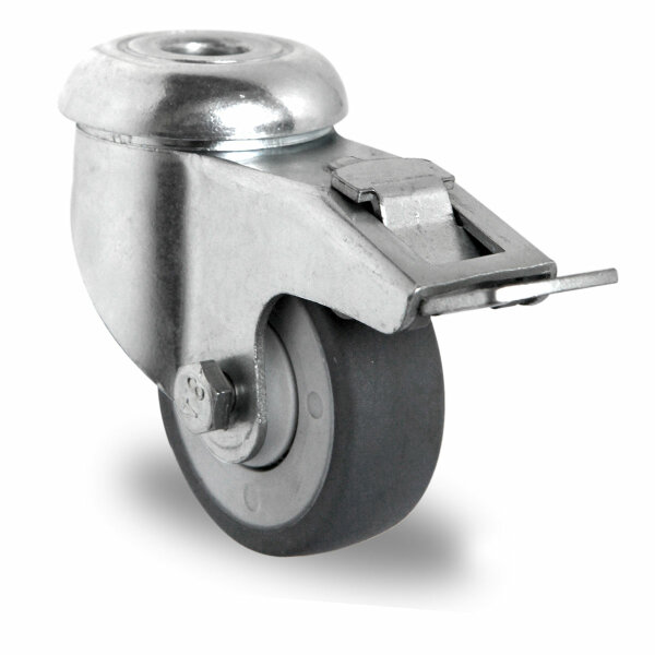 bolt hole swivel castor with total brake ø 50 mm series P2T2 ball bearing