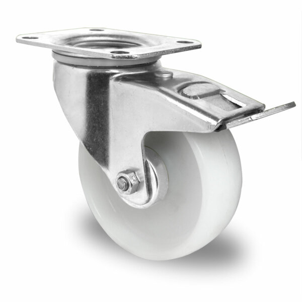 swivel castor with total brake ø 100 mm series P0P0 roller bearing