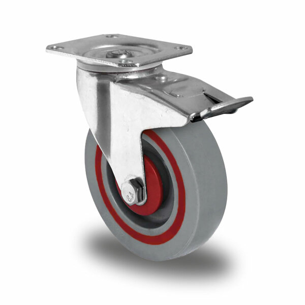 gibljivo kolo z zavoro ø 100 mm serija T6P2 kroglični ležaj