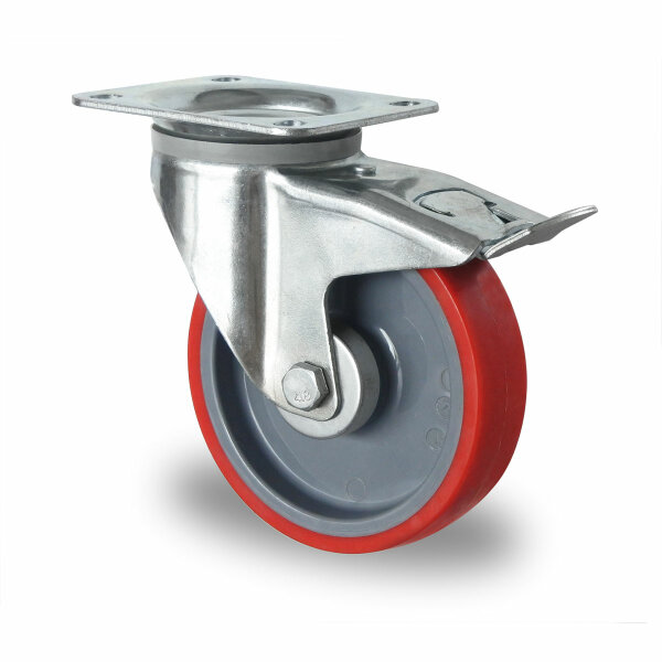 roulette pivotante avec frein total ø 160 mm série N2U6 roulement à rouleaux