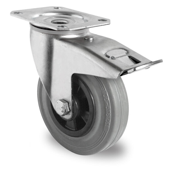 swivel castor with total brake ø 100 mm series P4R2 roller bearing