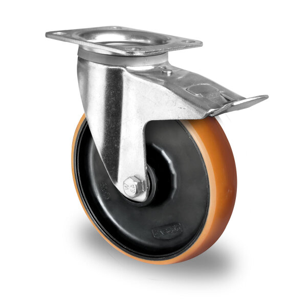 swivel castor with total brake ø 160 mm series Z4U5 double ball bearing