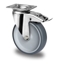 zwenkwiel met totale rem ø 100 mm serie P2T2...