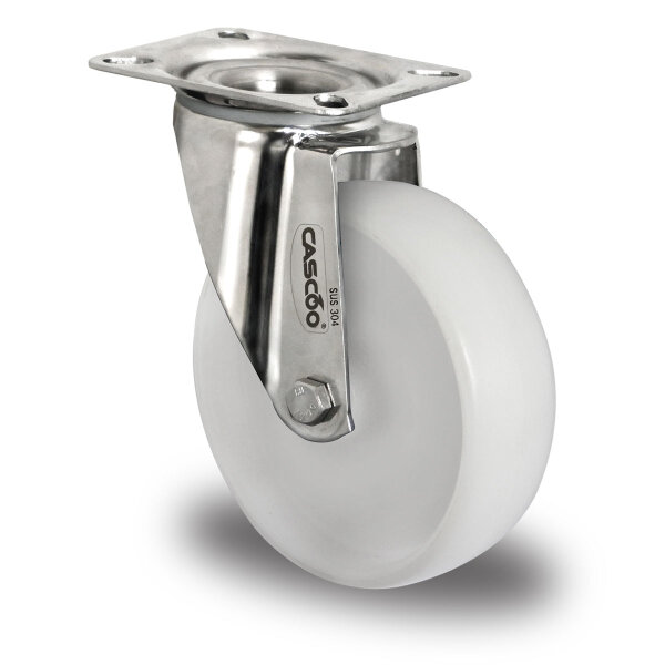 swivel castor ø 125 mm series N0N0 plain bearing stainless steel