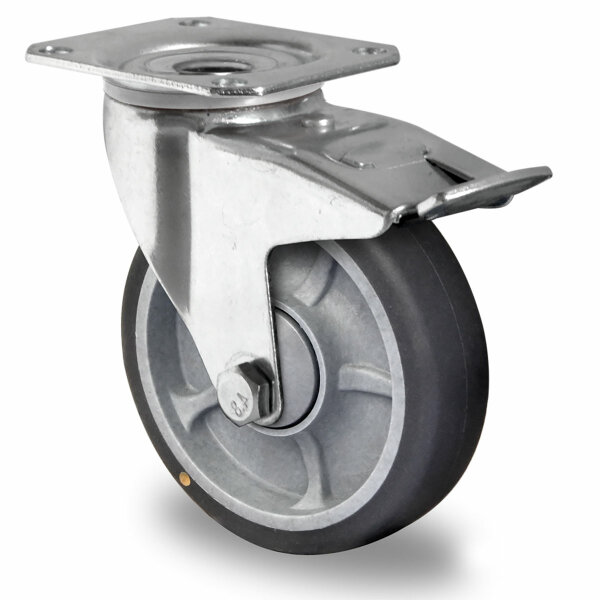 roulette pivotante avec frein total ø 125 mm série P2G2 (ESD) roulement à billes