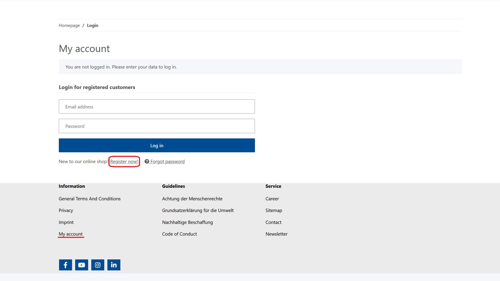 My Account site of CASCOO.eu