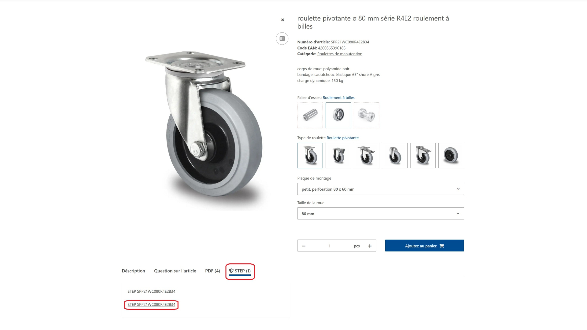 le fichier STEP