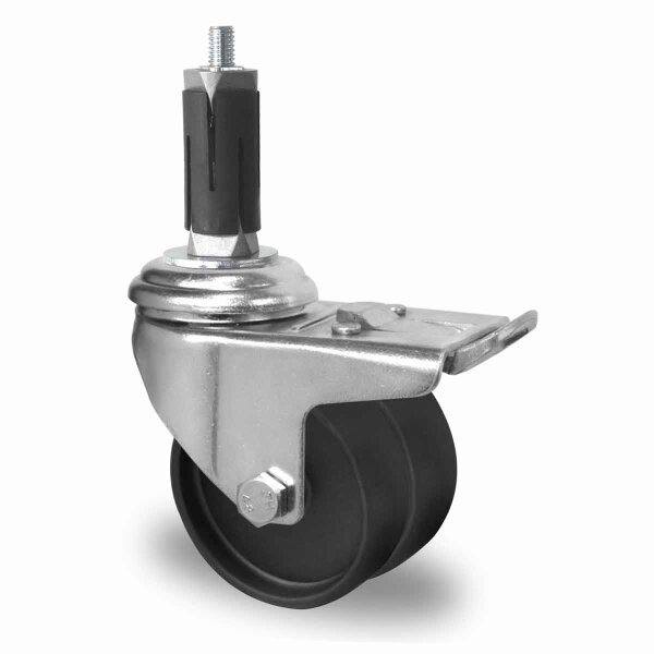 bolt hole swivel castor with total brake and expander