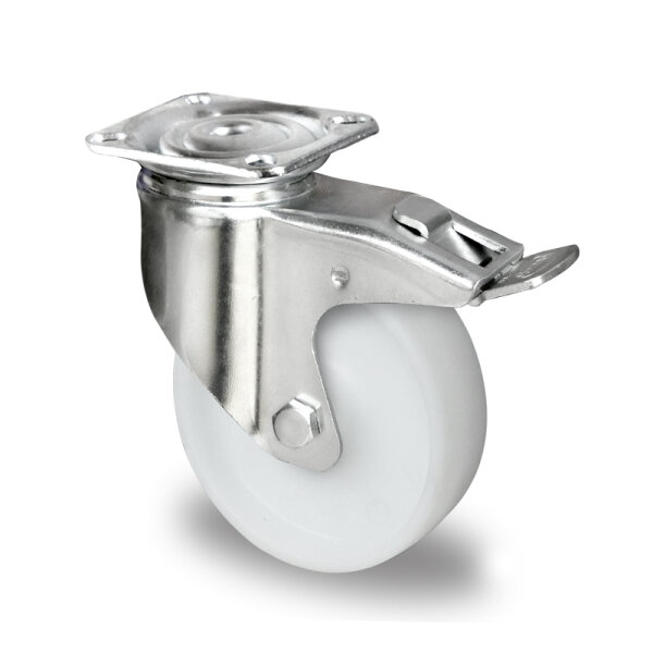 bolt hole swivel castor with plate and total brake